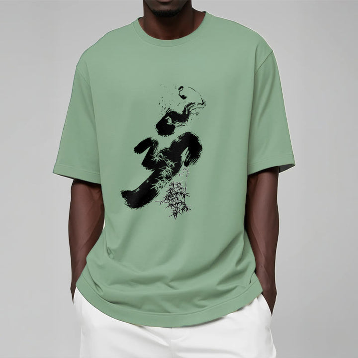 T-shirt en coton avec encre de bambou et Buddha Stones OM - image 19