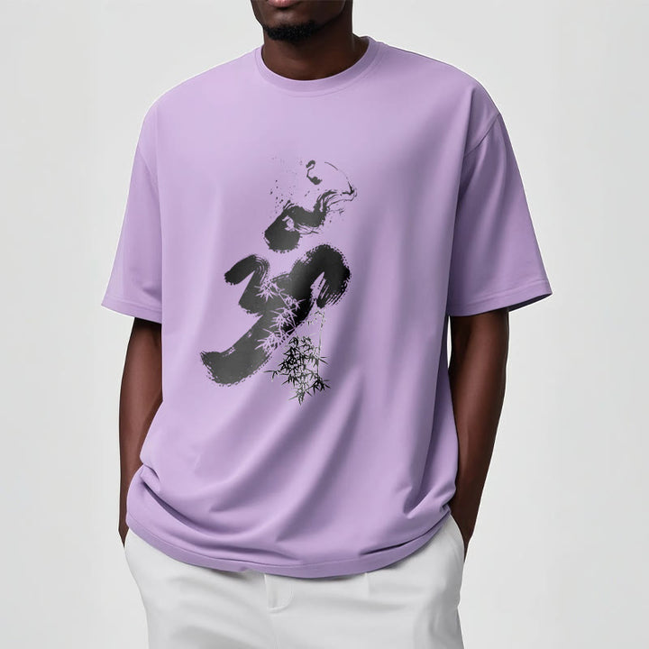 T-shirt en coton avec encre de bambou et Buddha Stones OM - image 15