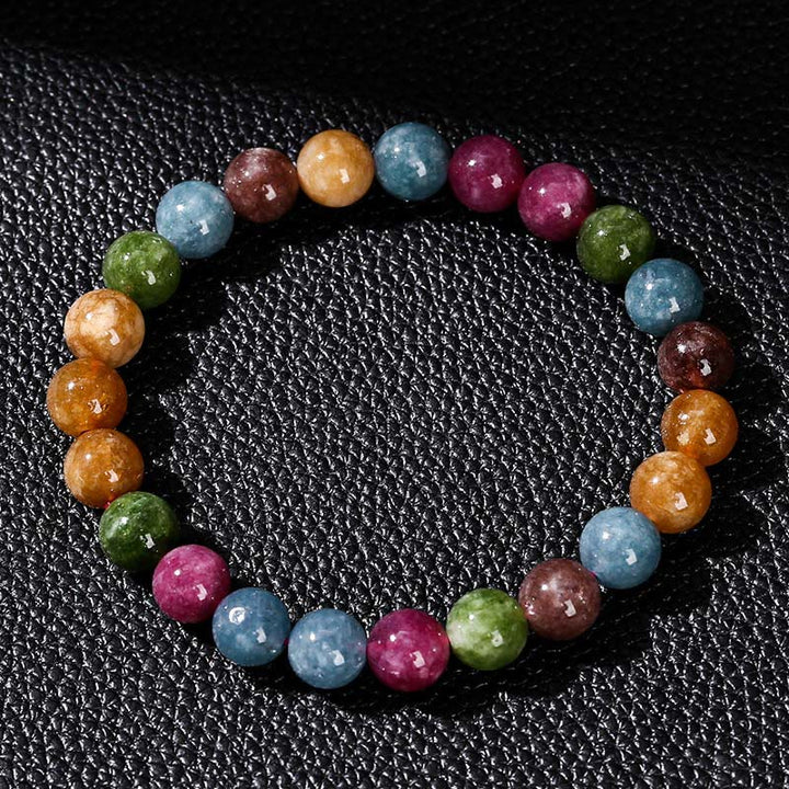 Bracelet positif en tourmaline multicolore Buddha Stones - image 3