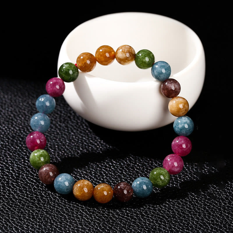 Bracelet positif en tourmaline multicolore Buddha Stones - image 2