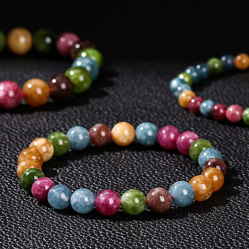 Bracelet positif en tourmaline multicolore Buddha Stones - image 5