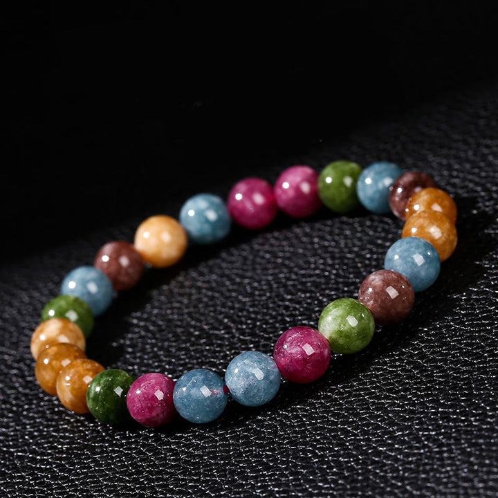 Bracelet positif en tourmaline multicolore Buddha Stones - image 1