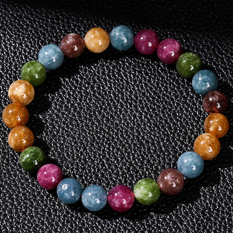 Bracelet positif en tourmaline multicolore Buddha Stones