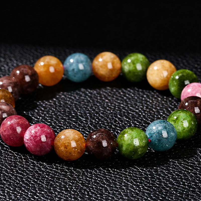 Bracelet positif en tourmaline multicolore Buddha Stones - image 6