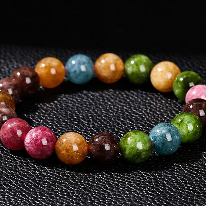 Bracelet positif en tourmaline multicolore Buddha Stones
