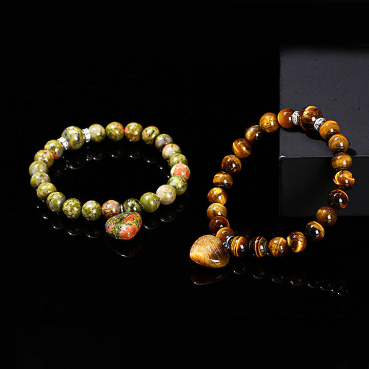 Bracelet d'équilibre en forme de cœur avec Buddha Stones et divers cristaux verts en aventurine. - image 28