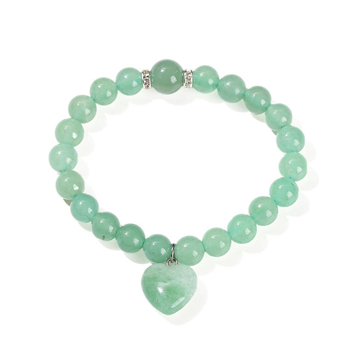 Bracelet d'équilibre en forme de cœur avec Buddha Stones et divers cristaux verts en aventurine. - image 13
