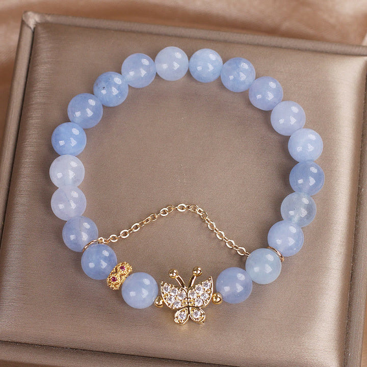 Bracelet Sérénité Papillon Aigue-Marine Buddha Stones