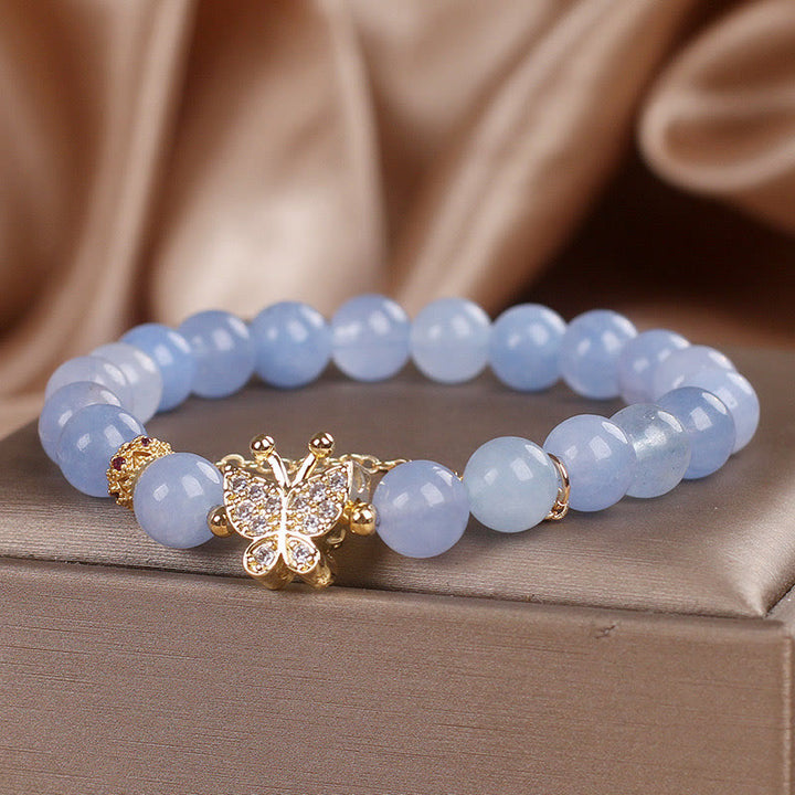 Bracelet Sérénité Papillon Aigue-Marine Buddha Stones