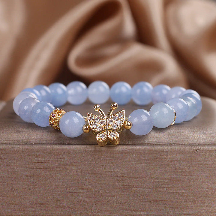 Bracelet Sérénité Papillon Aigue-Marine Buddha Stones