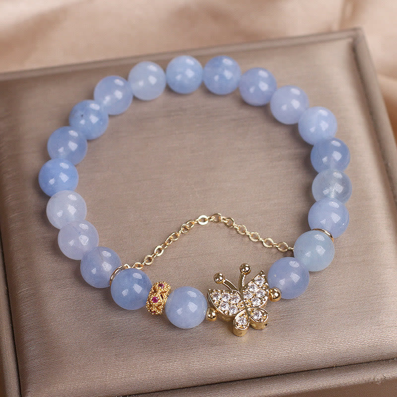 Bracelet Sérénité Papillon Aigue-Marine Buddha Stones