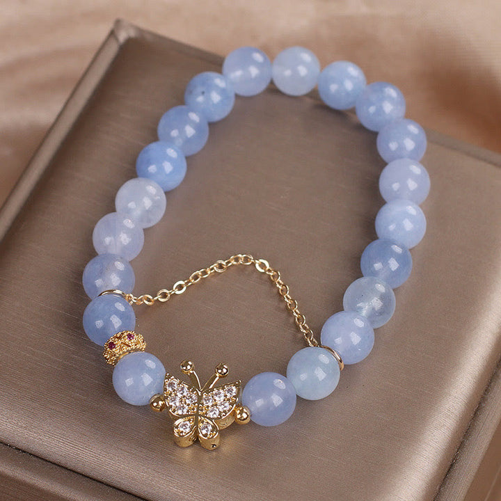 Bracelet Sérénité Papillon Aigue-Marine Buddha Stones