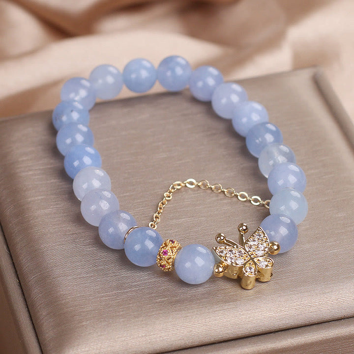 Bracelet Sérénité Papillon Aigue-Marine Buddha Stones