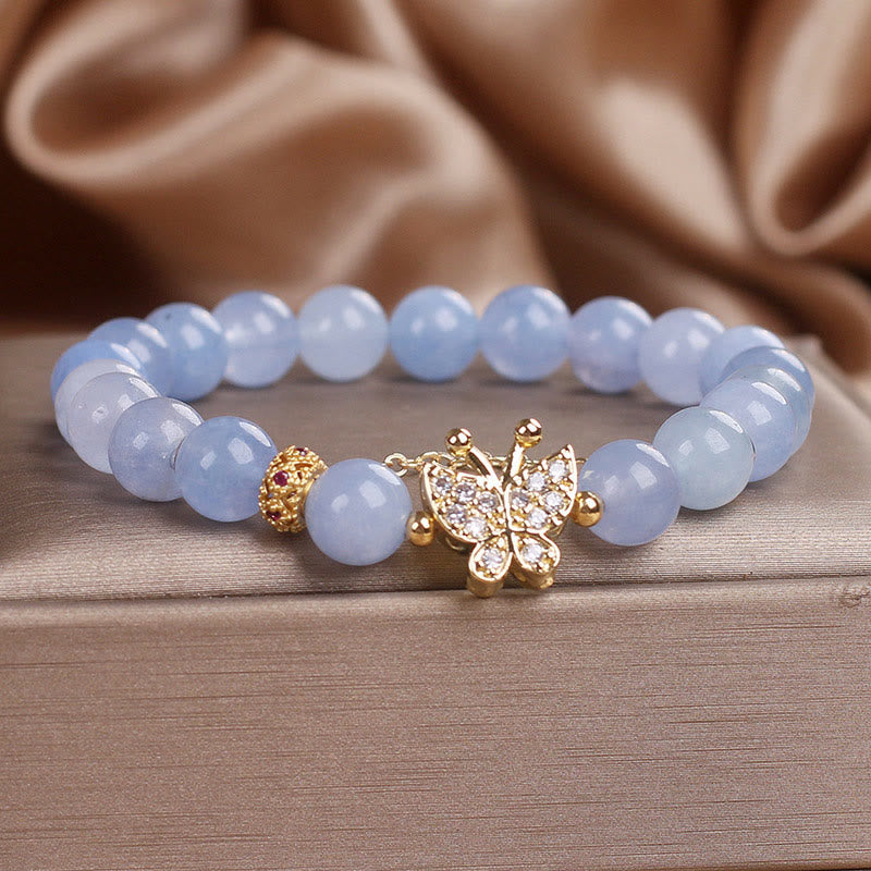 Bracelet Sérénité Papillon Aigue-Marine Buddha Stones