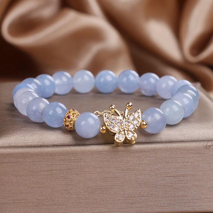 Bracelet Sérénité Papillon Aigue-Marine Buddha Stones