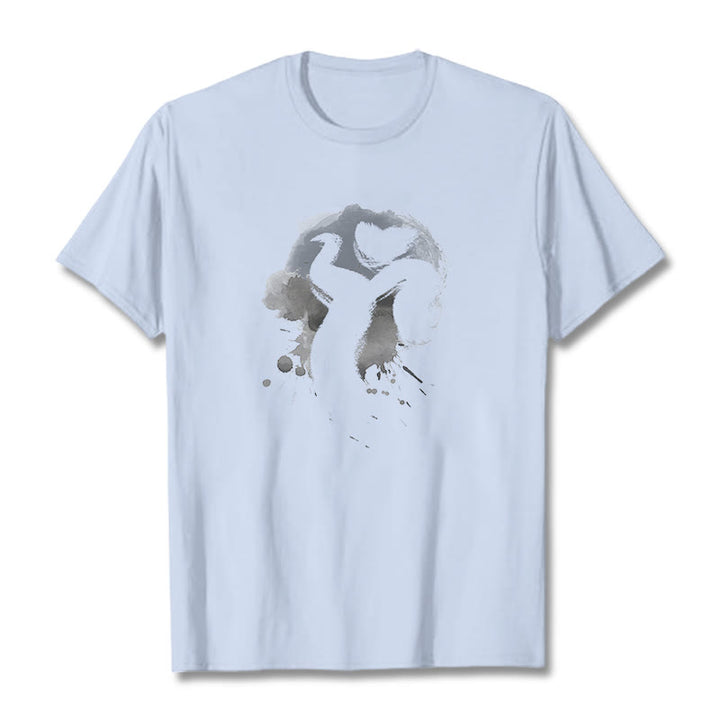 T-shirt en coton avec Buddha Stones et OM Swan - Cyan clair - 2XL - image 11