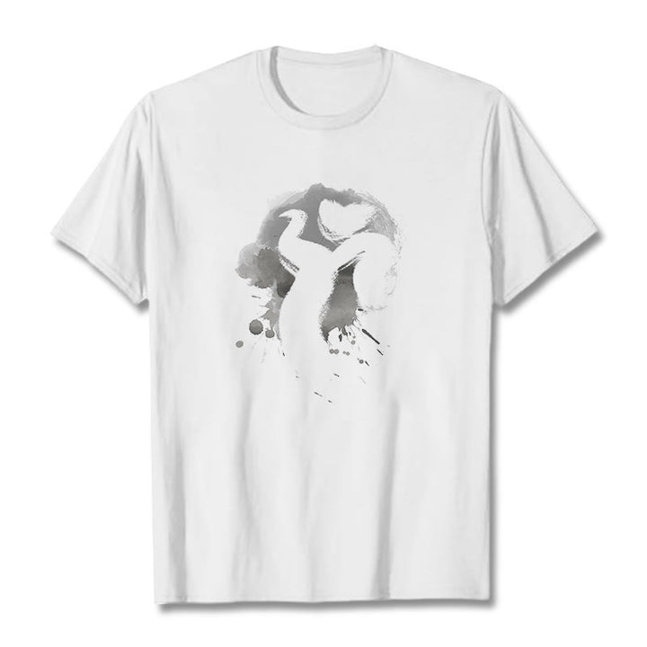 T-shirt en coton avec Buddha Stones et OM Swan - Blanc - 2XL - image 6