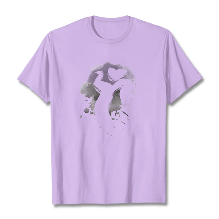 T-shirt en coton avec Buddha Stones et OM Swan - Prune - 2XL - image 14