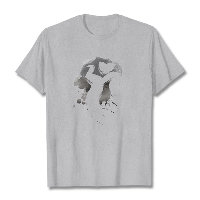 T-shirt en coton avec Buddha Stones et OM Swan - Gris clair - 2XL - image 20