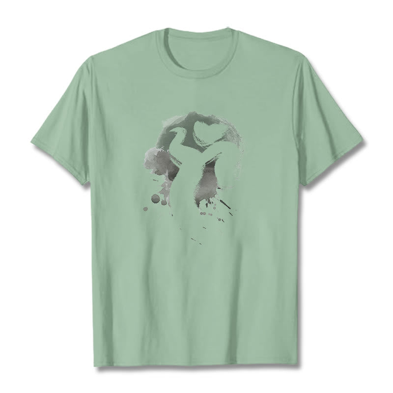 T-shirt en coton avec Buddha Stones et OM Swan - Vert pâle - 2XL - image 18