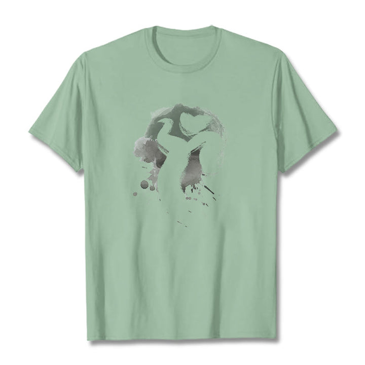 T-shirt en coton avec Buddha Stones et OM Swan - Vert pâle - 2XL - image 18