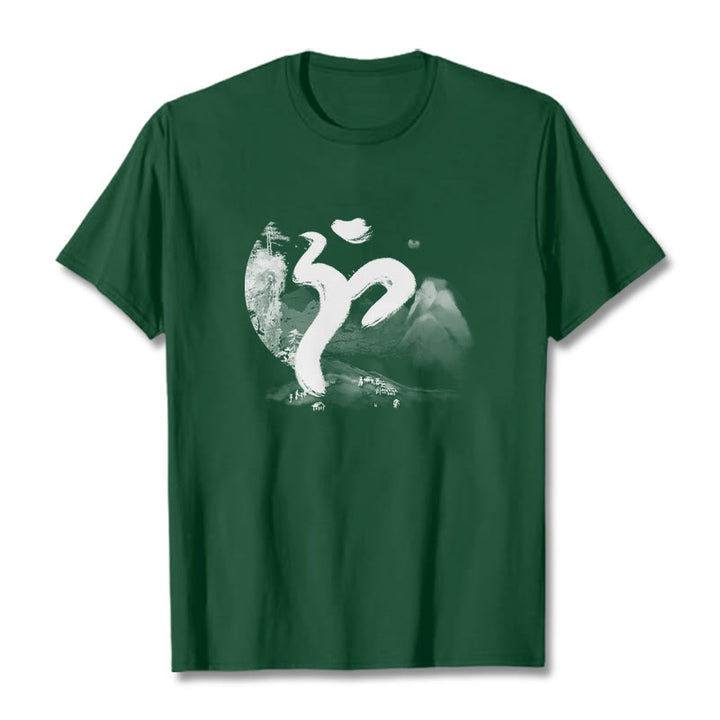 T-shirt en coton avec paysage de Buddha Stones OM - Forêt Verte - 2XL - image 9