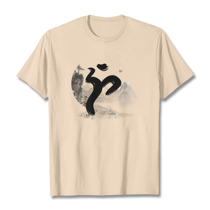 T-shirt en coton avec paysage de Buddha Stones OM - Bisque - 2XL - image 12