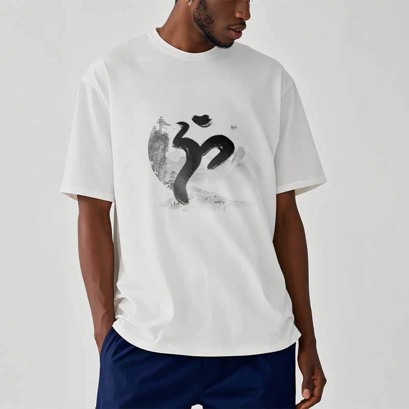 T-shirt en coton avec paysage de Buddha Stones OM - image 8