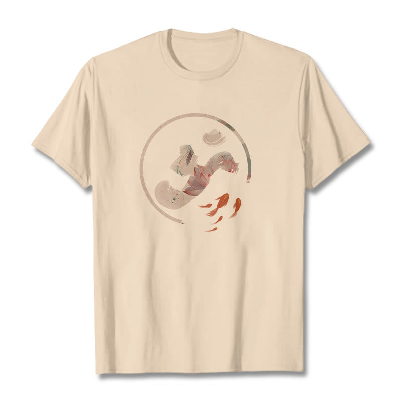 T-shirt en coton Buddha Stones OM Lotus Koi Fish - Bisque - 2XL - image 9
