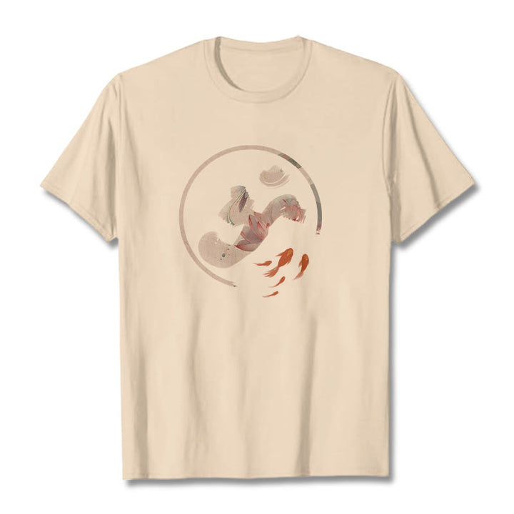 T-shirt en coton Buddha Stones OM Lotus Koi Fish - Bisque - 2XL - image 9