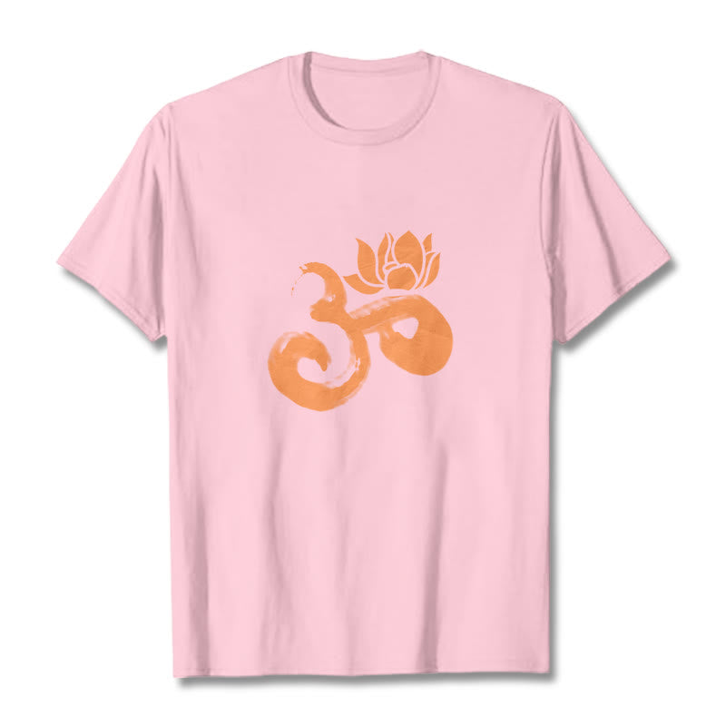 T-shirt en coton avec Buddha Stones et fleur de lotus OM - Rose clair - 2XL - image 12
