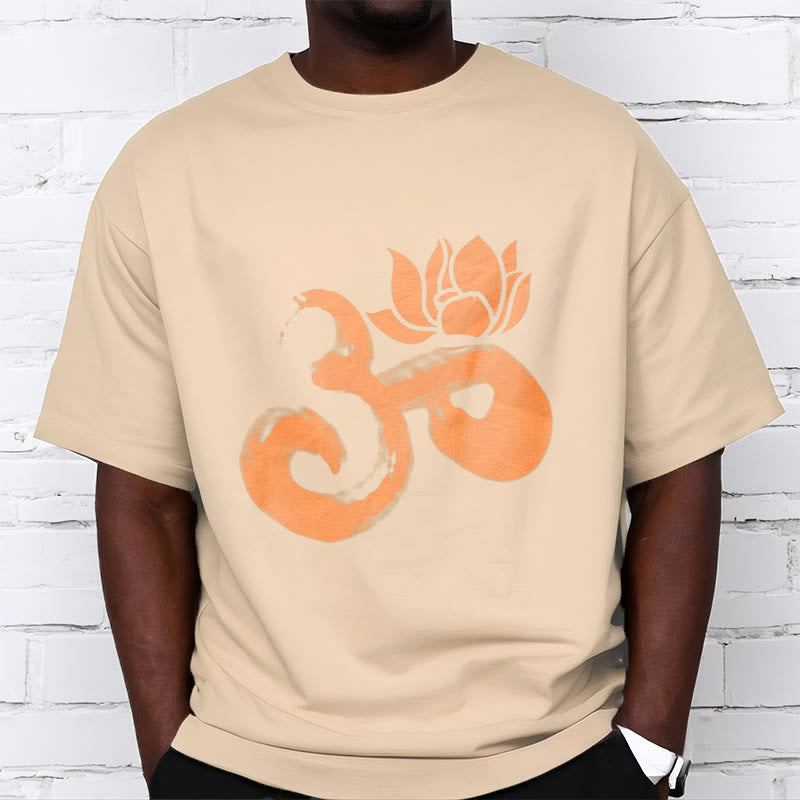 T-shirt en coton avec Buddha Stones et fleur de lotus OM - image 1