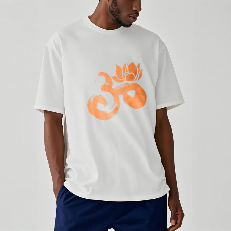 T-shirt en coton avec Buddha Stones et fleur de lotus OM - image 5