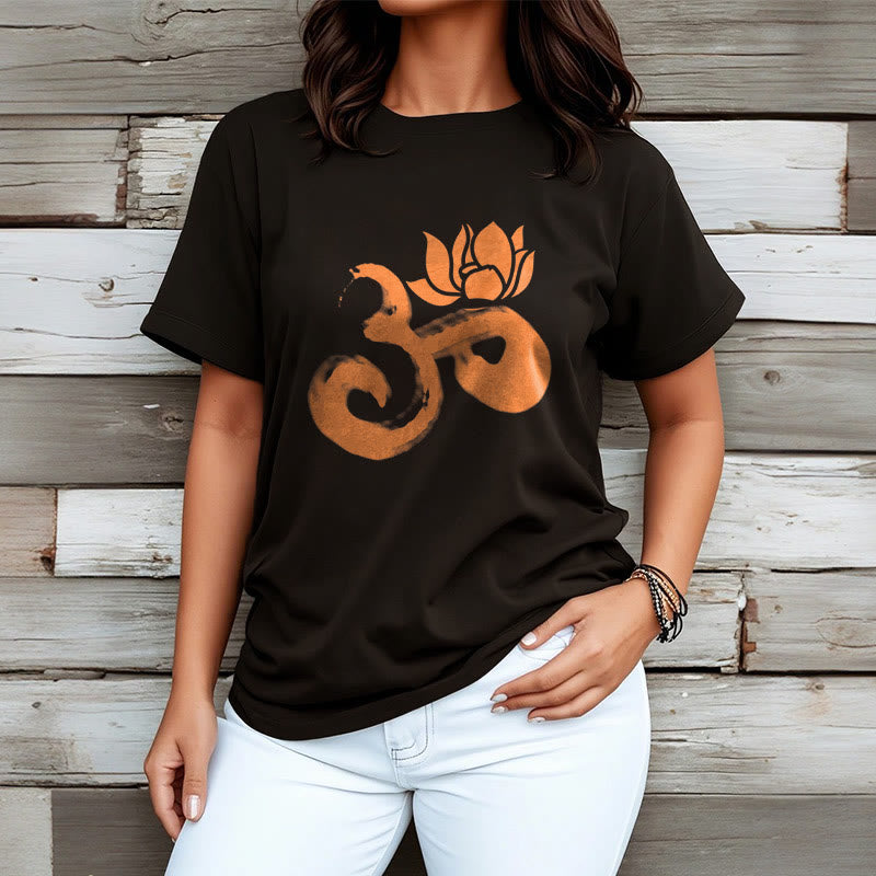 T-shirt en coton avec Buddha Stones et fleur de lotus OM - image 7