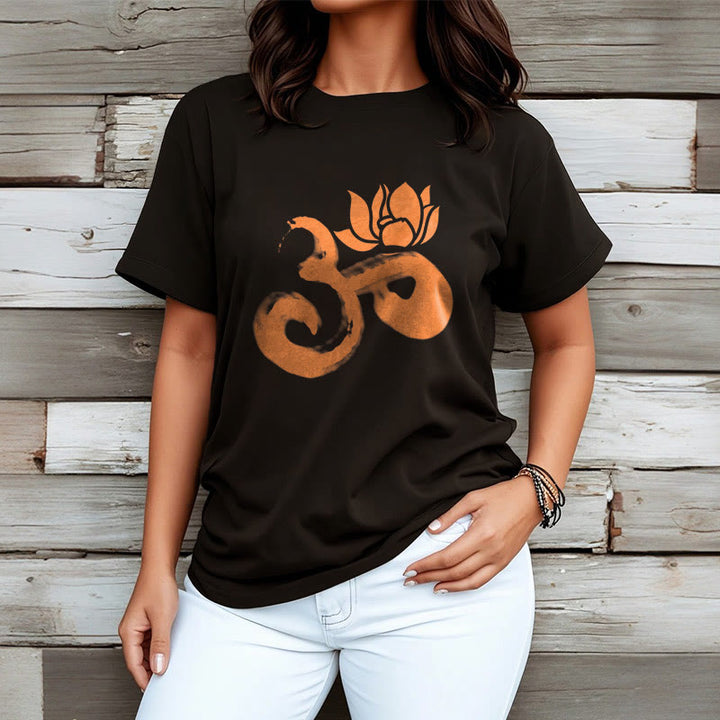 T-shirt en coton avec Buddha Stones et fleur de lotus OM - image 7