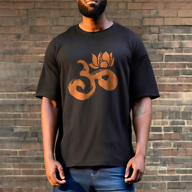 T-shirt en coton avec Buddha Stones et fleur de lotus OM - image 10