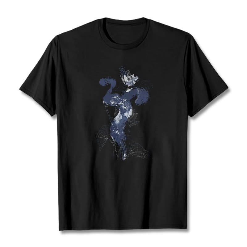 T-shirt en coton avec Buddha Stones et fond de fleur de lotus OM - Noir - 2XL - image 5