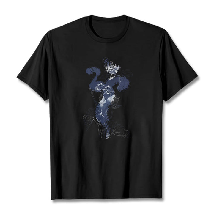 T-shirt en coton avec Buddha Stones et fond de fleur de lotus OM - Noir - 2XL - image 5