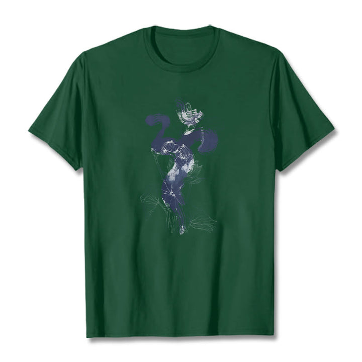 T-shirt en coton avec Buddha Stones et fond de fleur de lotus OM - Forêt Verte - 2XL - image 9