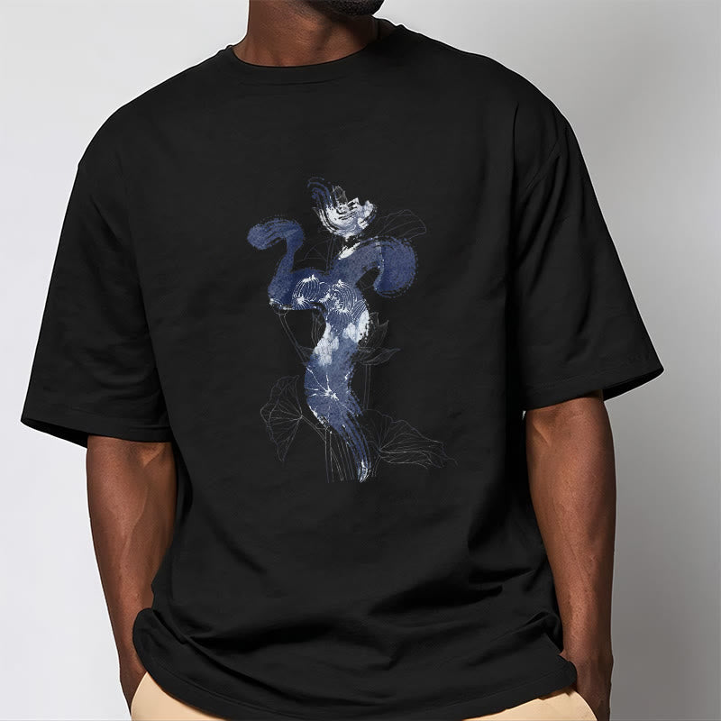 T-shirt en coton avec Buddha Stones et fond de fleur de lotus OM - image 6