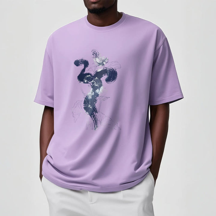 T-shirt en coton avec Buddha Stones et fond de fleur de lotus OM - image 16