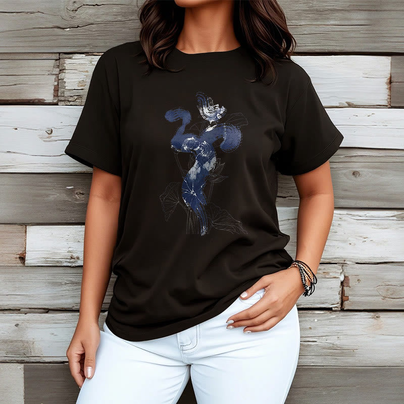 T-shirt en coton avec Buddha Stones et fond de fleur de lotus OM - image 5