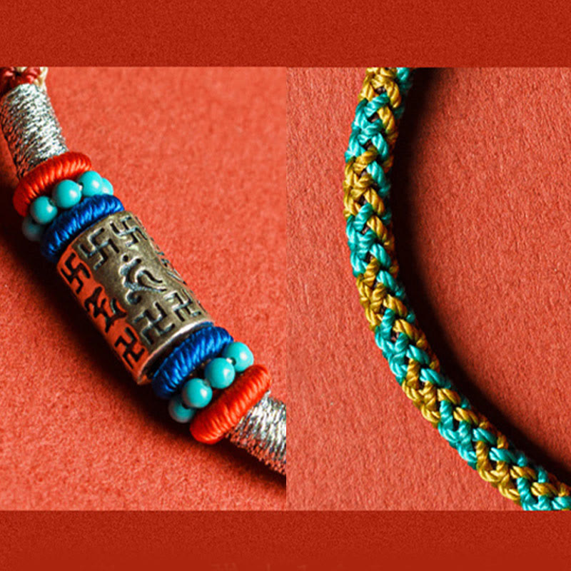 Bracelet Focus en argent 925 avec six mots vrais et Buddha Stones