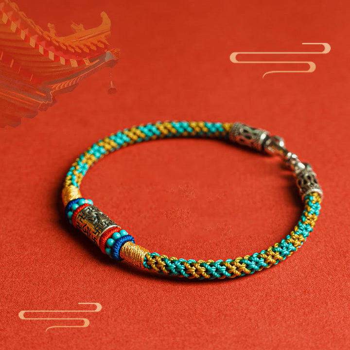Bracelet Focus en argent 925 avec six mots vrais et Buddha Stones