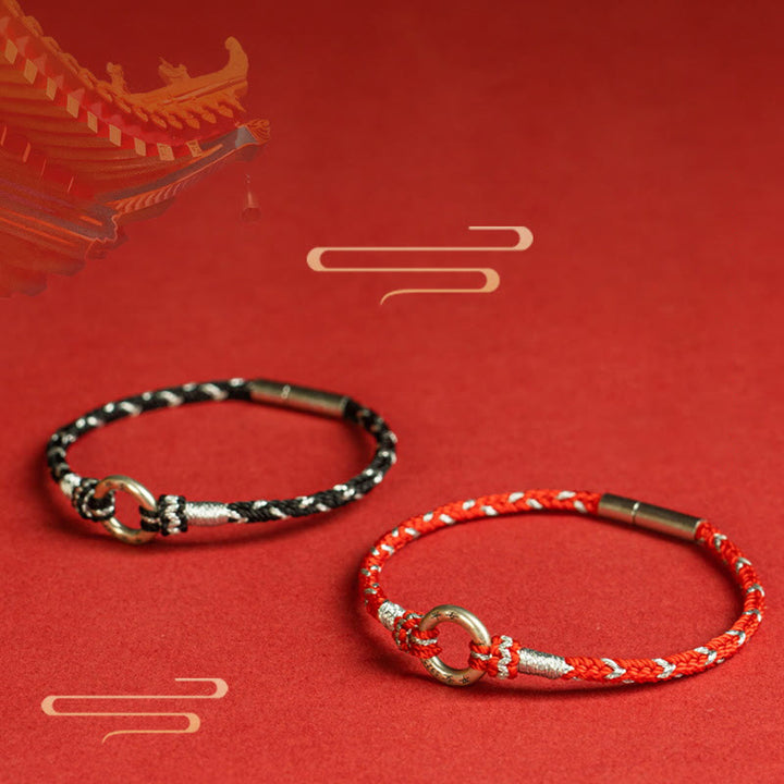 Bracelet porte-bonheur en argent sterling 925 avec cordon rouge et Buddha Stones