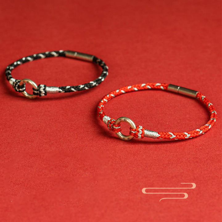 Bracelet porte-bonheur en argent sterling 925 avec cordon rouge et Buddha Stones