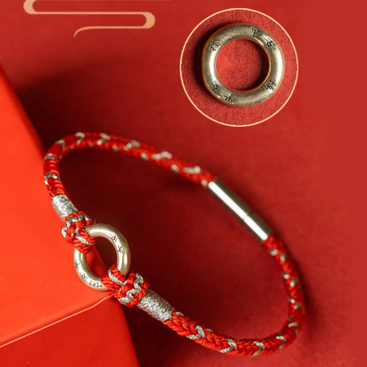 Bracelet porte-bonheur en argent sterling 925 avec cordon rouge et Buddha Stones