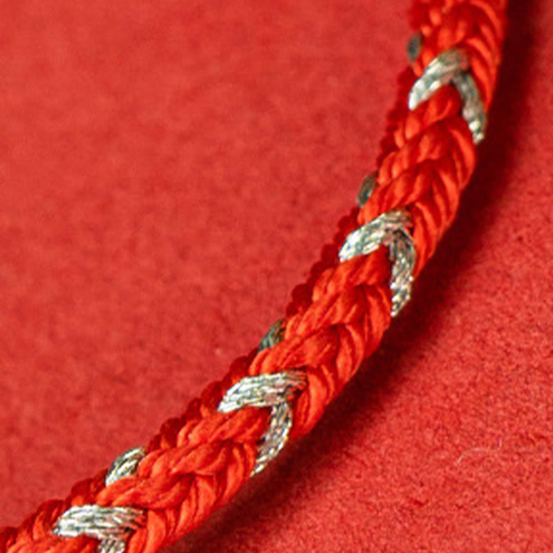 Bracelet porte-bonheur en argent sterling 925 avec cordon rouge et Buddha Stones - image 4