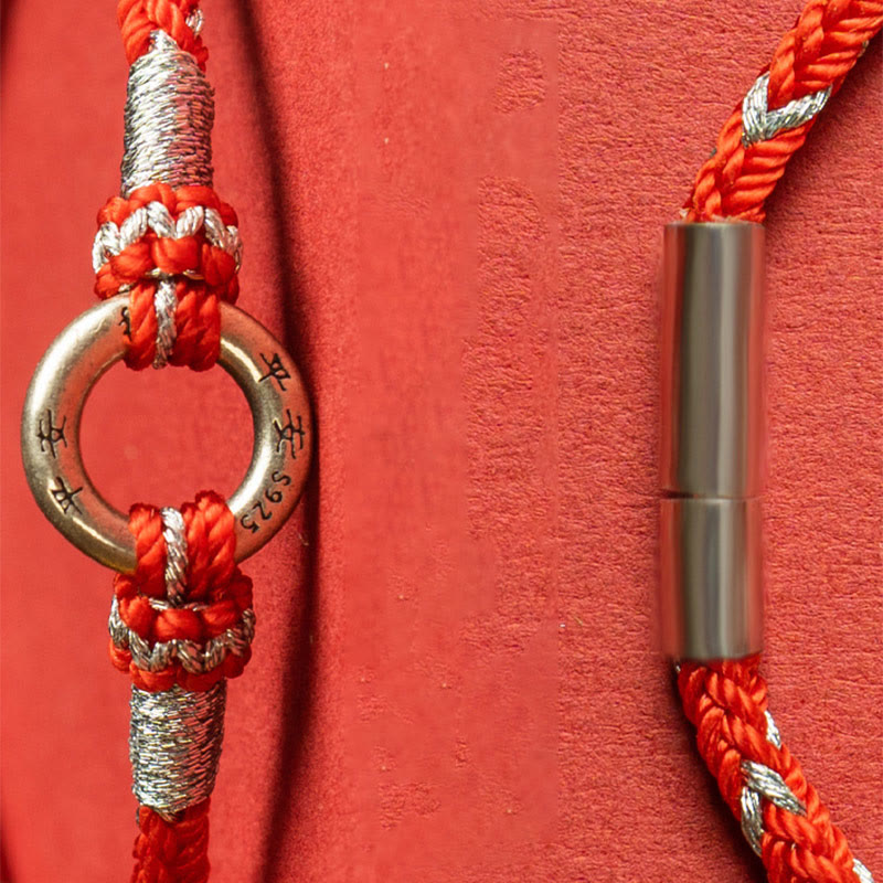 Bracelet porte-bonheur en argent sterling 925 avec cordon rouge et Buddha Stones