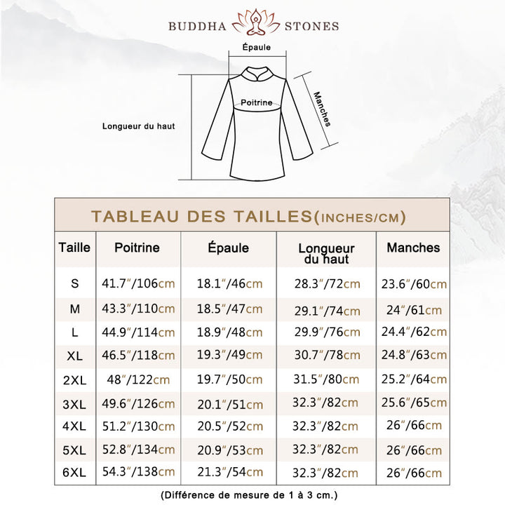Ensemble pour homme en coton et lin avec Buddha Stones, pratique spirituelle zen, yoga, méditation, prière